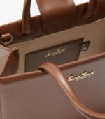 Saint Barth Borsa a mano MIDI in pelle marrone/nera - immagine 2