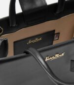 Saint Barth Borsa a mano MIDI in pelle marrone/nera - immagine 6