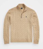 Polo ralph lauren maglia mezza zip in lana e cashmere a trecce - immagine 4