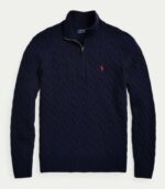 Polo ralph lauren maglia mezza zip in lana e cashmere a trecce - immagine 5
