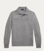 Polo ralph lauren maglia polo in lana e cashmere a trecce