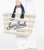 Borsa VANITY regular in canvas a righe Saint Barth - immagine 6