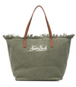 Borsa City regular in canvas con frange Saint Barth - immagine 11