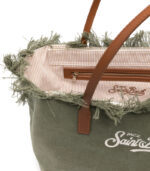 Borsa City regular in canvas con frange Saint Barth - immagine 10