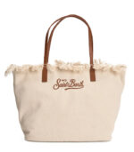 Borsa City regular in canvas con frange Saint Barth - immagine 9