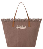 Borsa City regular in canvas con frange Saint Barth - immagine 6