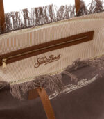 Borsa City regular in canvas con frange Saint Barth - immagine 5