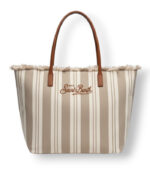 Borsa City regular in canvas con frange Saint Barth