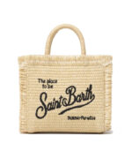 Borsa Mini Vanity beige effetto paglia Saint Barth
