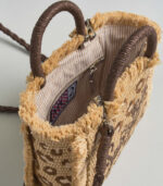 Borsa Vanity MINI LEOPARD in tessuto effetto paglia Saint Barth - immagine 2