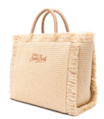 Borsa Colette effetto paglia con logo ricamato Saint Barth - immagine 4