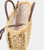 Borsa Colette LEOPARD in tessuto effetto paglia Saint Barth - immagine 3