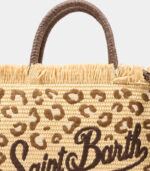 Borsa Colette LEOPARD in tessuto effetto paglia Saint Barth - immagine 2