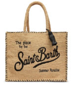 Borsa a spalla Vanity Rafia beige Saint Barth - immagine 5