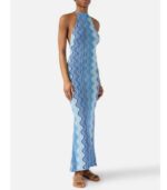 Abito lungo Tony in tessuto raschel degradé azzurro Saint Barth - immagine 4