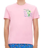 T-shirt Portland rosa con illustrazione MoJito Drink Saint Barth
